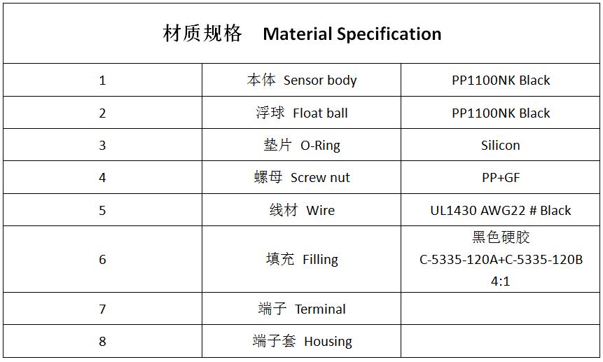 YZ-7 液位傳感器 浮球開關(guān)