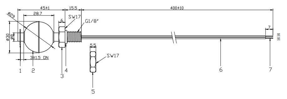 LSS1A29-1/8PF 液位傳感器 浮球開關